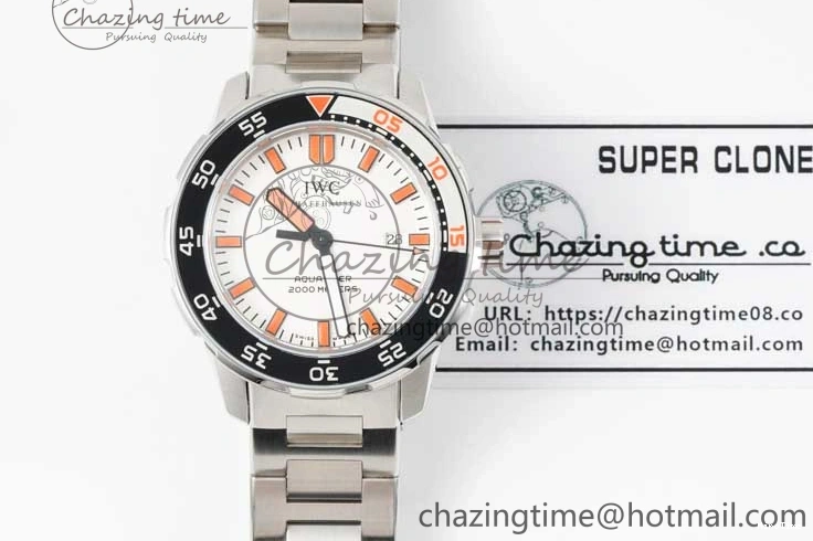 MIROTIME 0319 BestValue Aquatimer Automatic SS RSF 1:1 Best Edition White Orange Dial on SS Bracelet A 7072